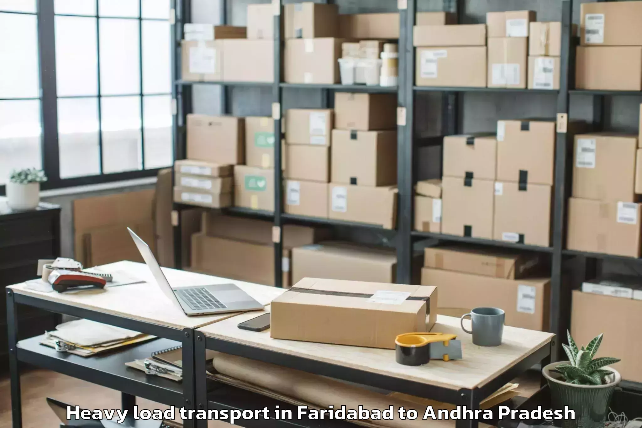 Book Faridabad to Peddaraveedu Heavy Load Transport Online